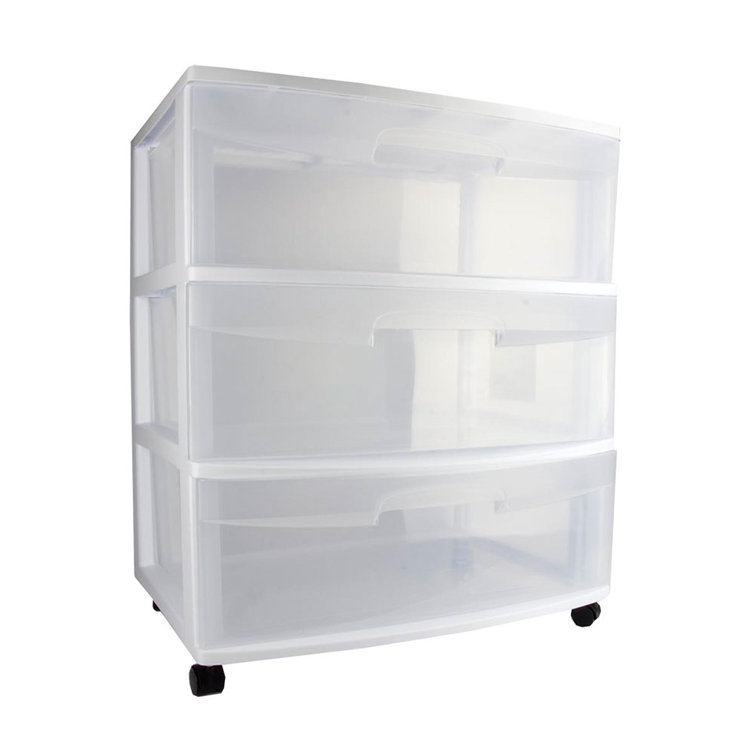 Sterilite Home 3Drawer Cart Clear Portable Durable Storage Container